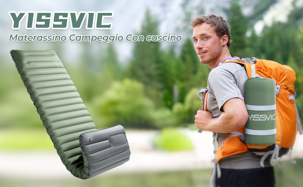 Materassino Gonfiabile Autogonfiabile YISSVIC - Per Campeggio E Spiaggia 203x65cm