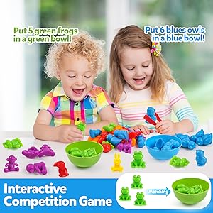 rainbow counting animals Montessori sorting counting toys