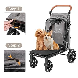 Amazon.co.jp: LPOTIUS ペットカート 大型犬 中型犬 多頭用