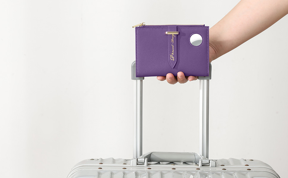 Airtag Passport Wallet for Women, RFID Blocking Passport