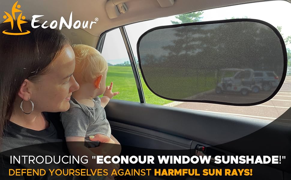 EcoNour Car Window Shades (4 Pack) Car Window shade for Baby, Car