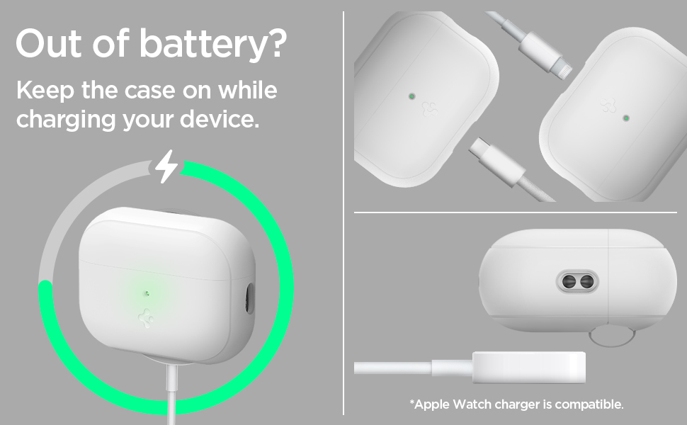 Airpods Pro 2 type-c本体＋spigen ケース Amazon.com: Spigen Silicone Fit Designed for AirPods Pro 2nd