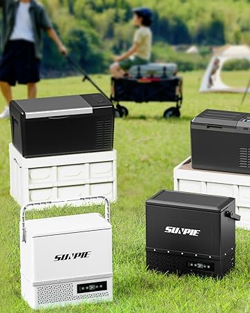 SUNPIE ポータブル冷蔵庫15L Amazon.co.jp: 「SUNPIE」車載冷蔵庫 15L 小型 着脱式バッテリー