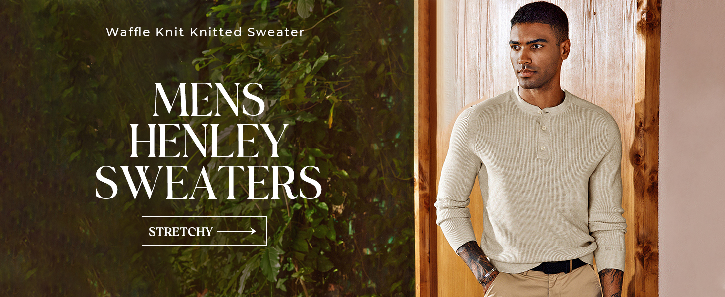 men henley sweater