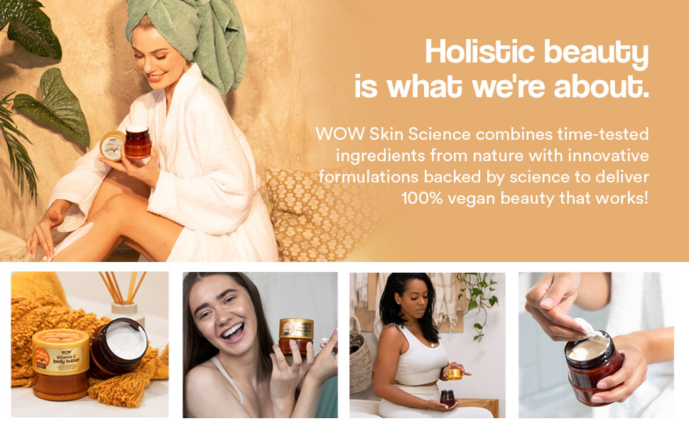 WOW Body Butter Vitamin E Perfect Skin Hydration Improves Skin Texture No Parabens & Sulfates