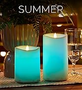 Luminara Outdoor Coloring Changing Flameless Moving Flame Candle with 18-Button Remote Control,