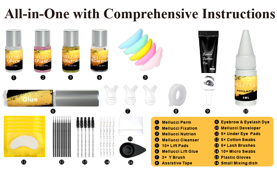 lash lift and tint kit list all in one kit