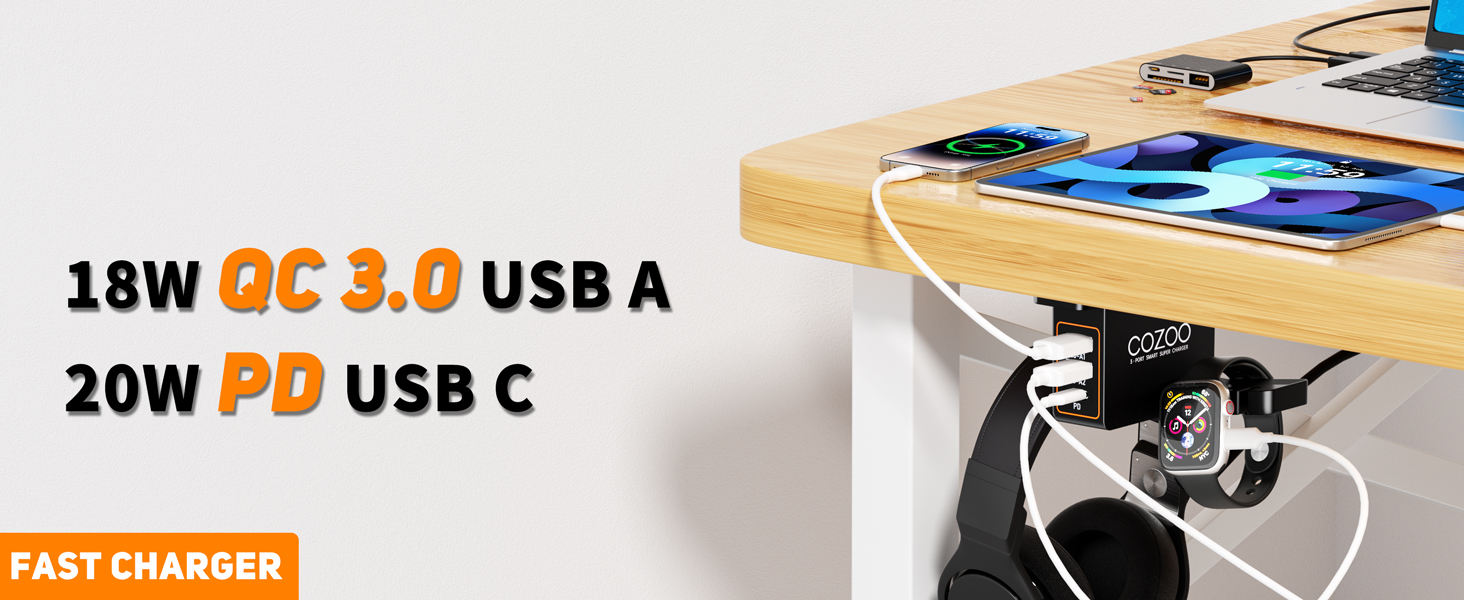 Headphone Stand with USB Charger