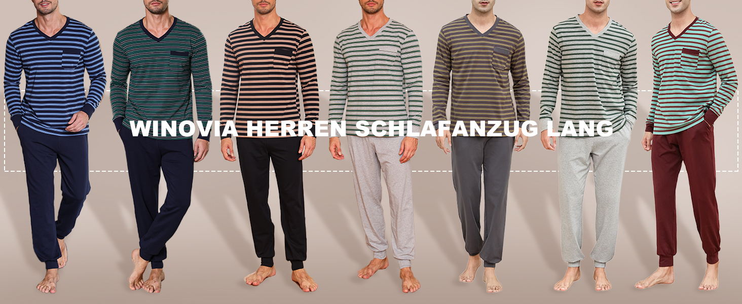 Herren Schlafanzug lang