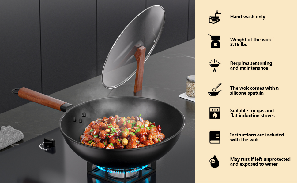wok carbon steel wok wok pan cast iron wok non stick wok