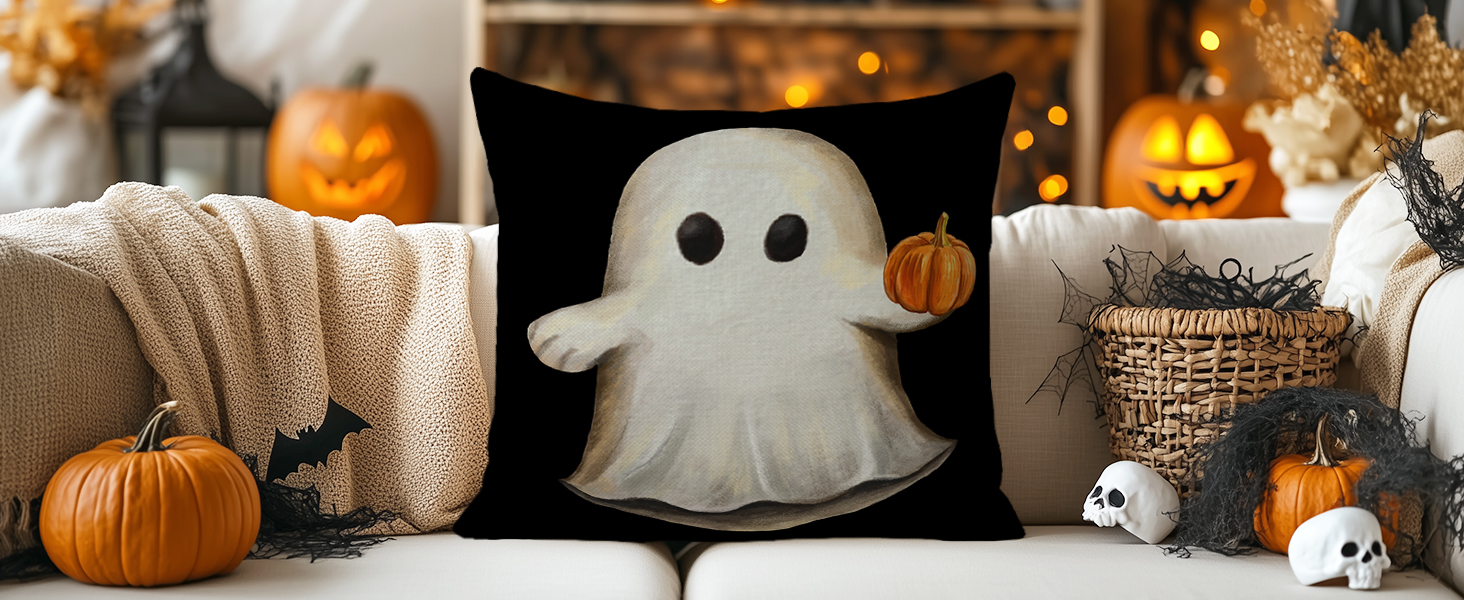 halloween ghost pillow covers