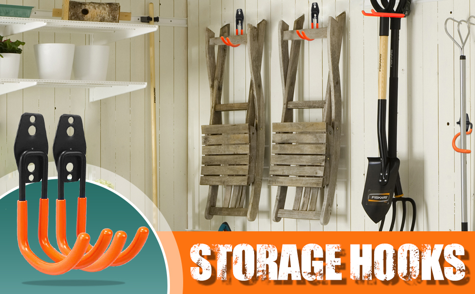 MARVOWARE 12 Pack Garage Hooks, Steel Heavy Duty Storage Organizer