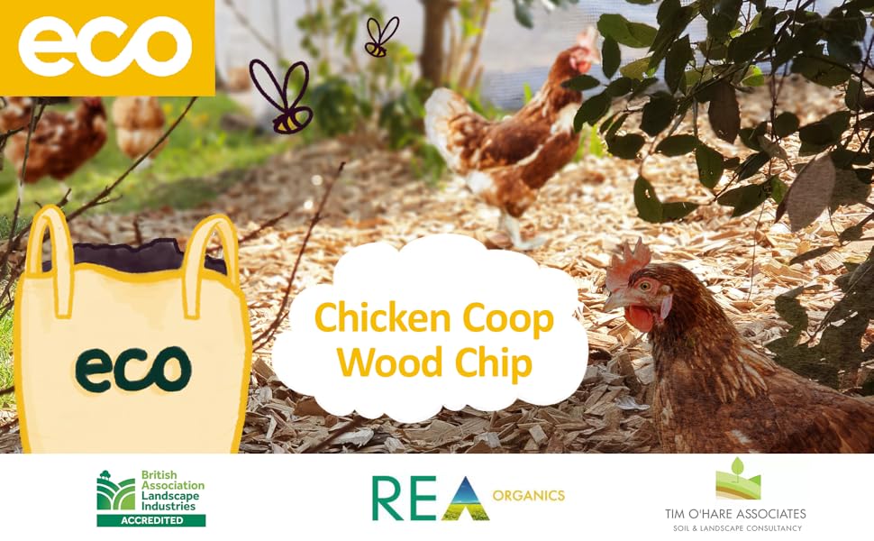 Eco Premium Chicken Run & Coop Wood Chips XL 750L Bulk Bag Hardwood