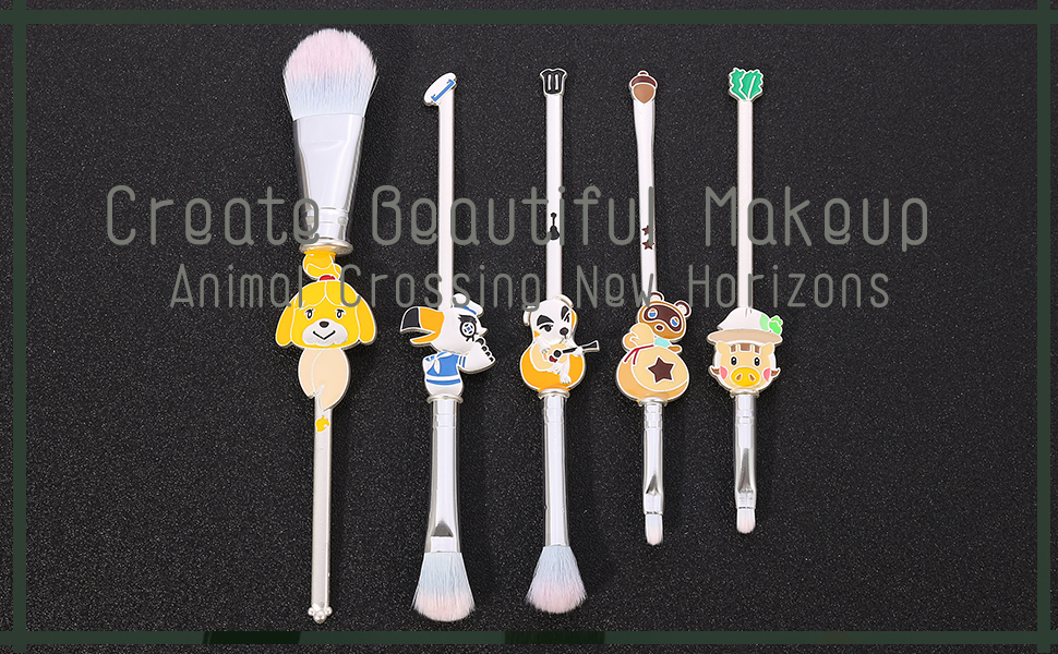 Animal Crossing New Horizons makeup brushes set professional