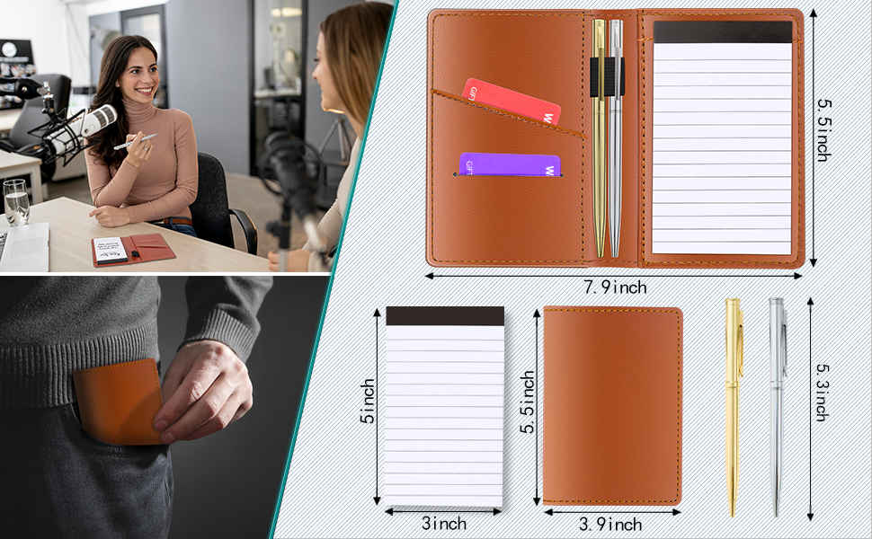 13 Pack Mini Pocket Notepad Set,Included Leather Pocket