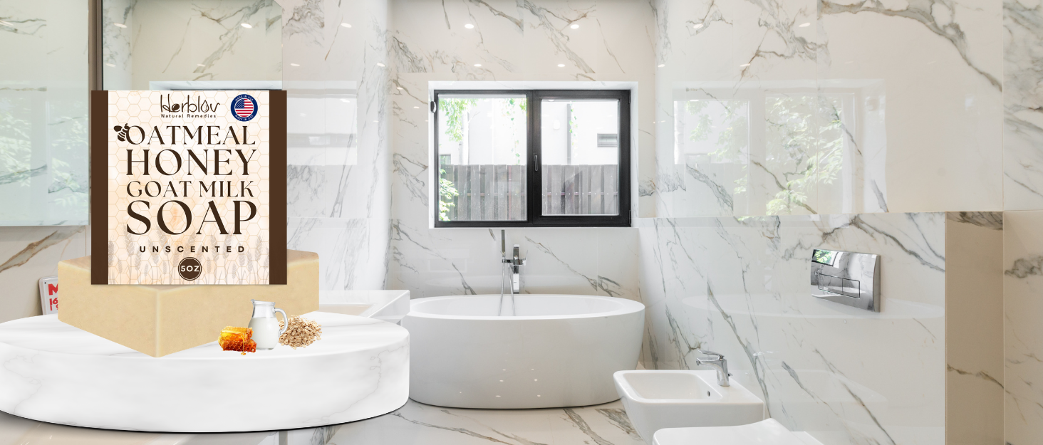 oatmeal goat milk honey soap bar cleanser natural pure organic unscented raw colloidal pure