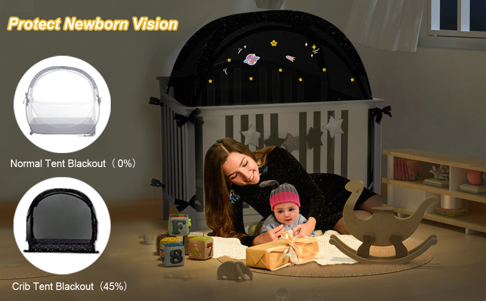 Safety Star Crib Net to Keep Baby in Cute Crib Tent
