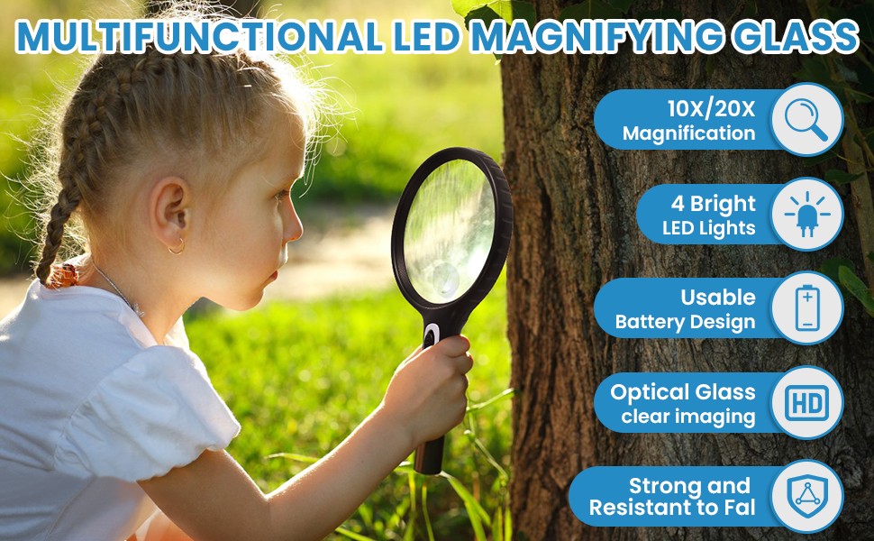 magnifying glass with light