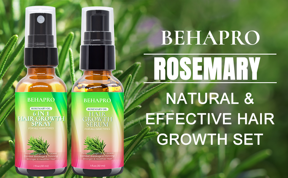 Rosemary Oil for Hair Growth w/Hair Growth Serum,Heat Protectant Spray,Argan Castor Diluted
