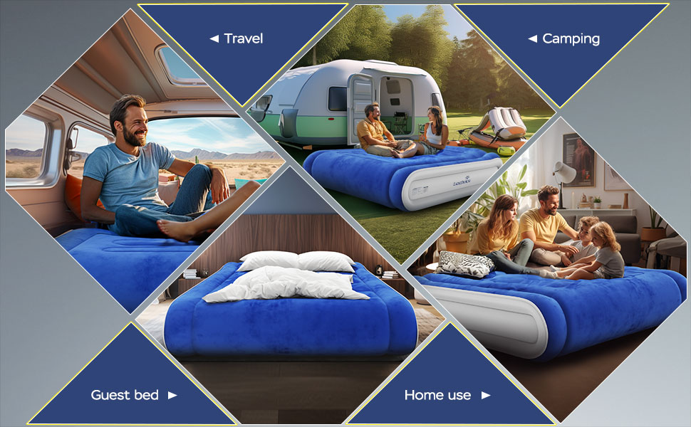 Luxchoice Queen Air Mattress with Built in Pump Blow up