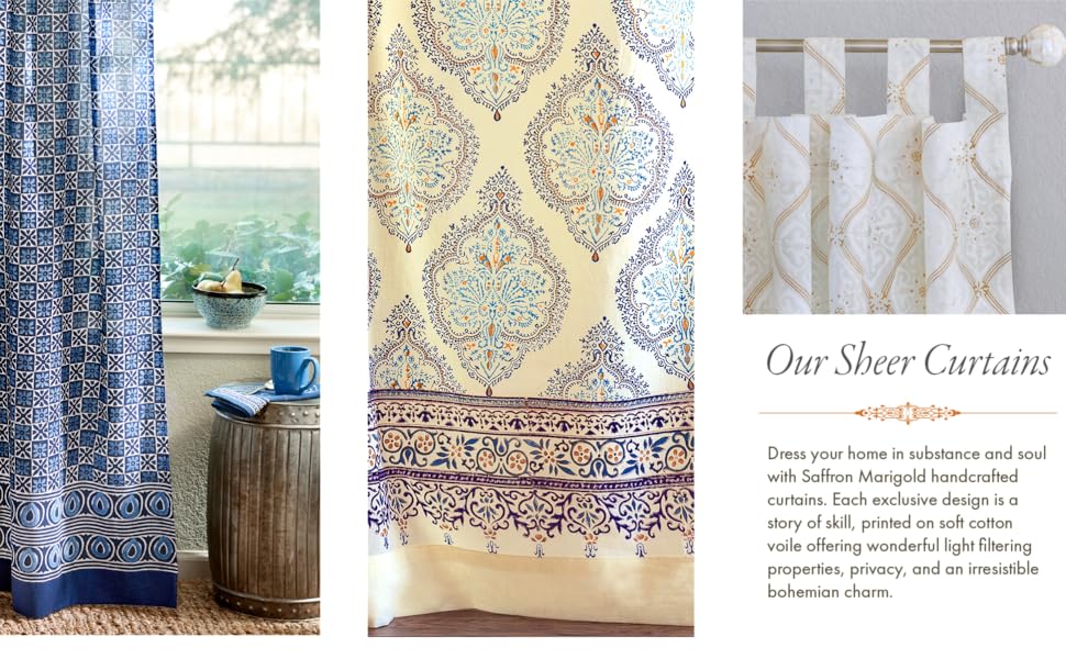 Sheer curtain panels