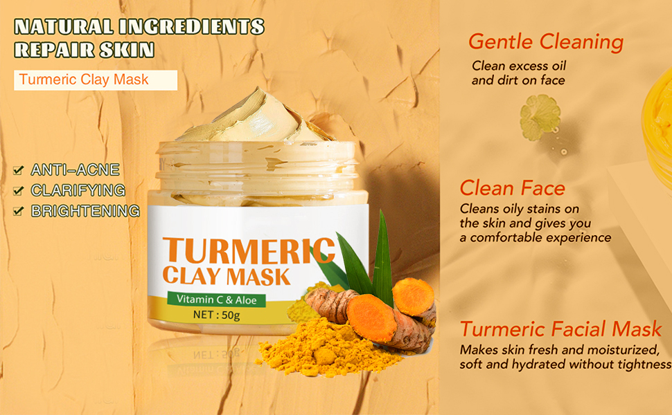 Deep Cleansing Clay Mask For Reduce Acne Dark Spots Refining Pores