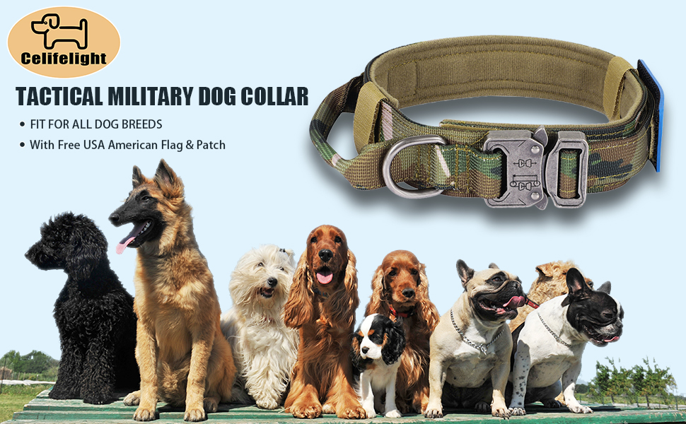 Tactical Dog Collar Military Dog Collar Adjustable Nylon