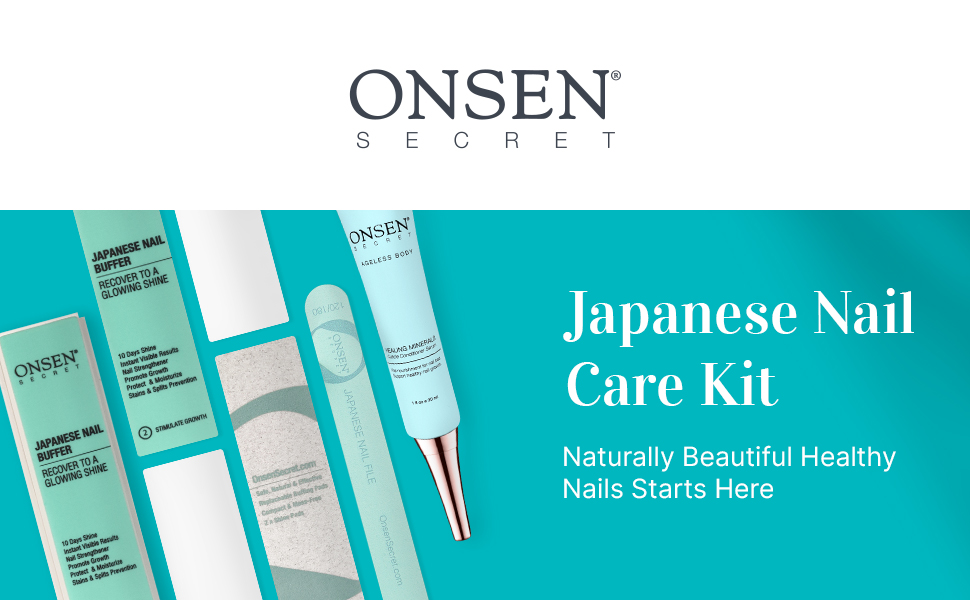 Onsen Secret Japanese Nail Buffer and Shine Kit Professional Nail