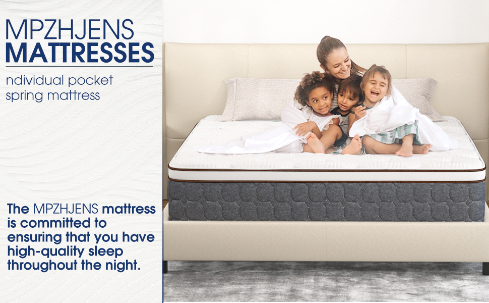 MPZHJENS Queen Mattresses, 12 Inch Hybrid Queen Size
