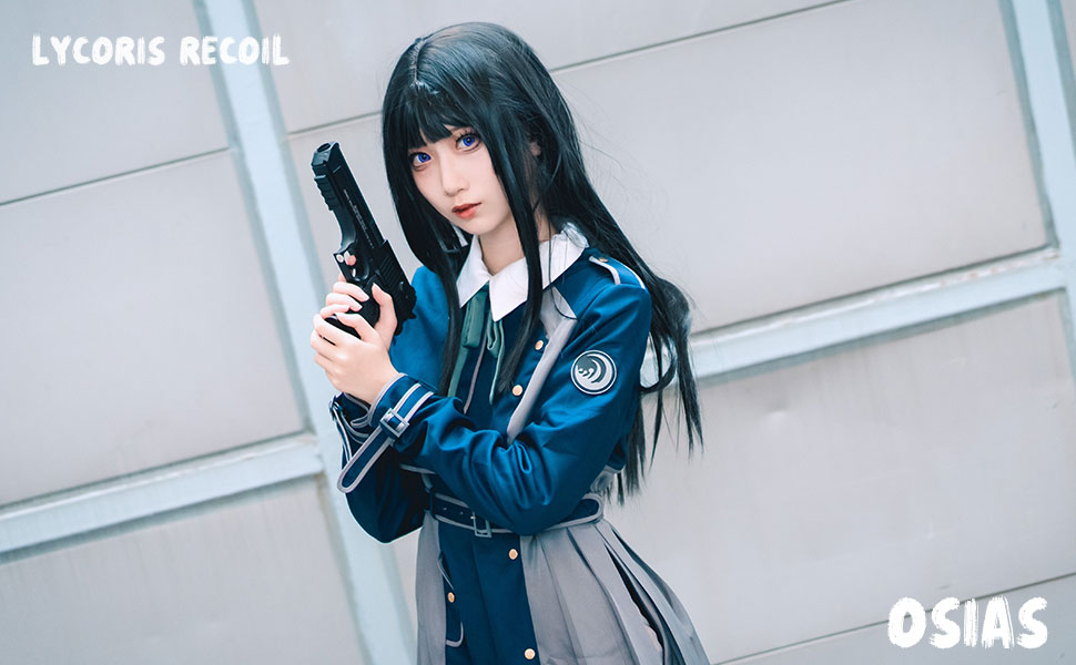 OSIAS Lycoris Recoil Cosplay KostümOutfit Inoue Takina Japanese School