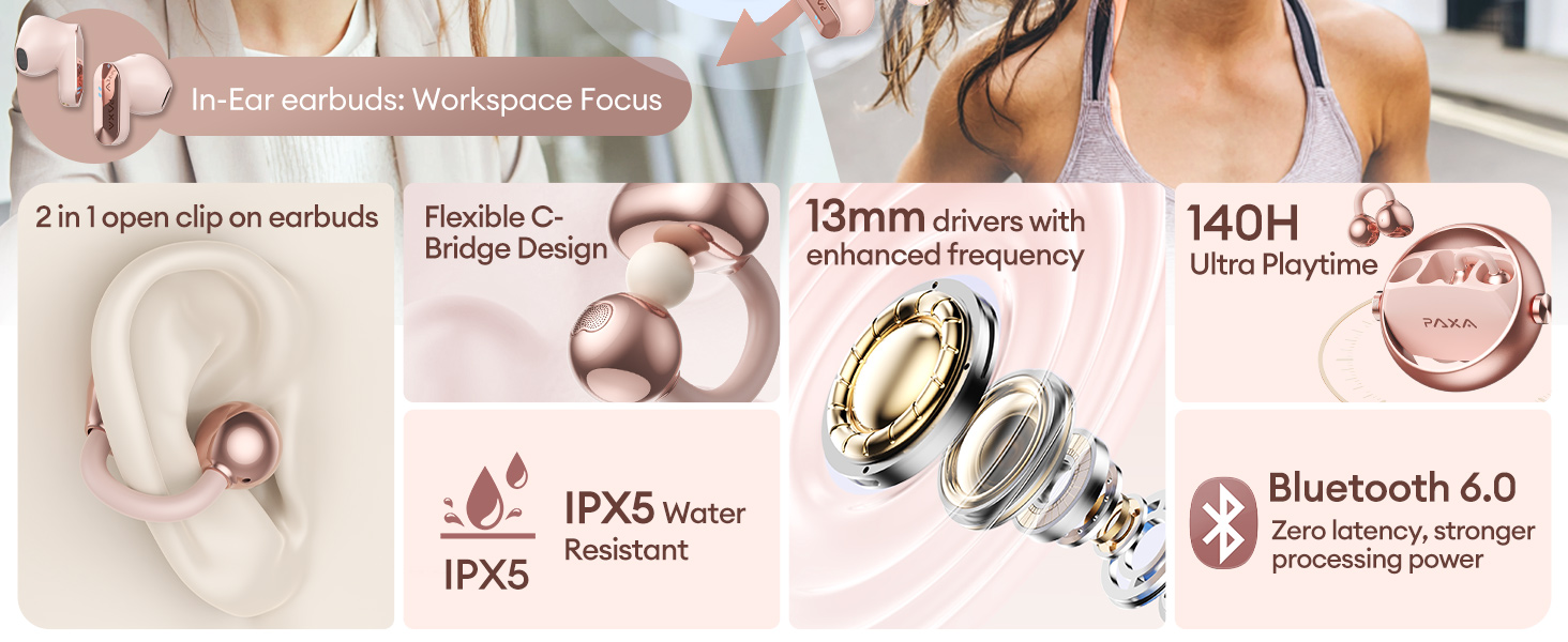 hyundai earbuds open ear earbuds earbuds wireless bluetooth