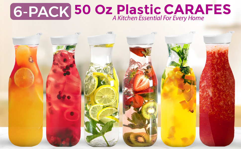 plastic water carafe pitcher lids juice container drinks fridge mimosa bar supplies milk dispenser