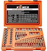 XEWEA 49PCS Screw & Bolt Extractor Set with Left Hand Drill Bit Set, Multi-Spline Easy Out Broken...
