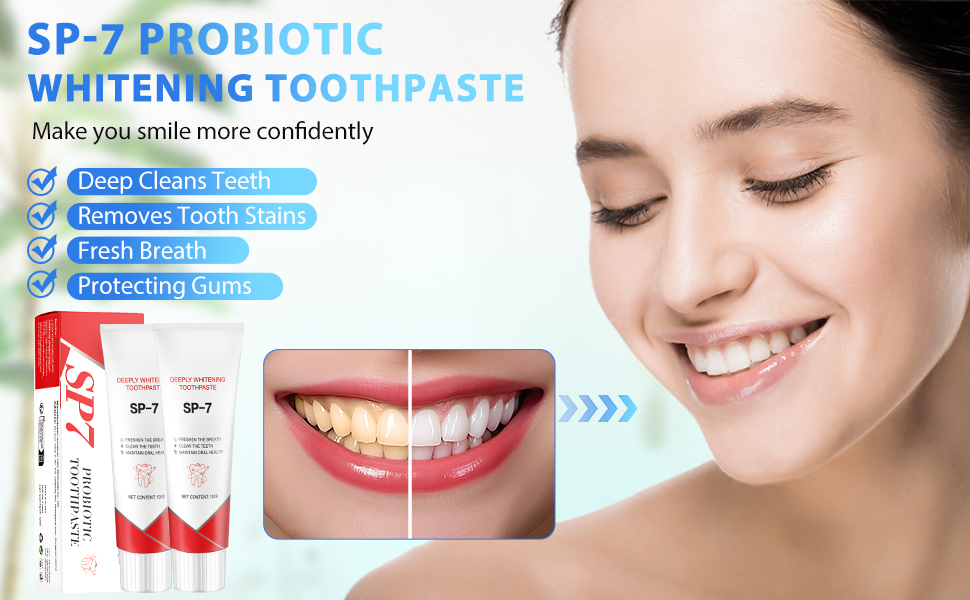sp7 probiotic toothpaste whitening, sp-6 ultra whitening toothpaste