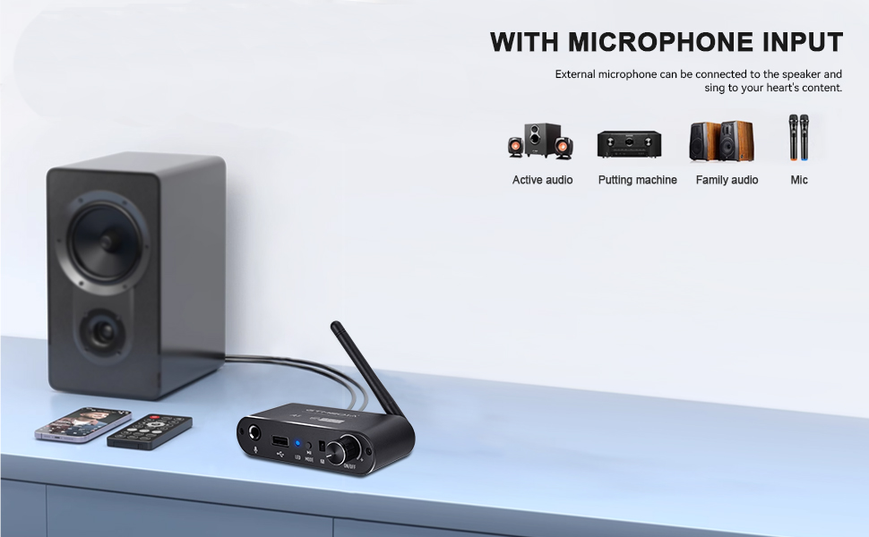 Bluetooth 5.2 Receiver, Bluetooth Receiver for Home Stereo, Low Latency, RCA AUX 3