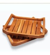 Vesta Homes Medium Wooden Serving Tray for Home, Kitchen, Breakfast, Restaurant, Office Organizer...