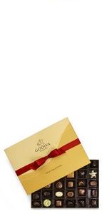 Godiva Chocolatier Assorted Chocolate Gold Gift Box with Red Ribbon, 36 Pieces