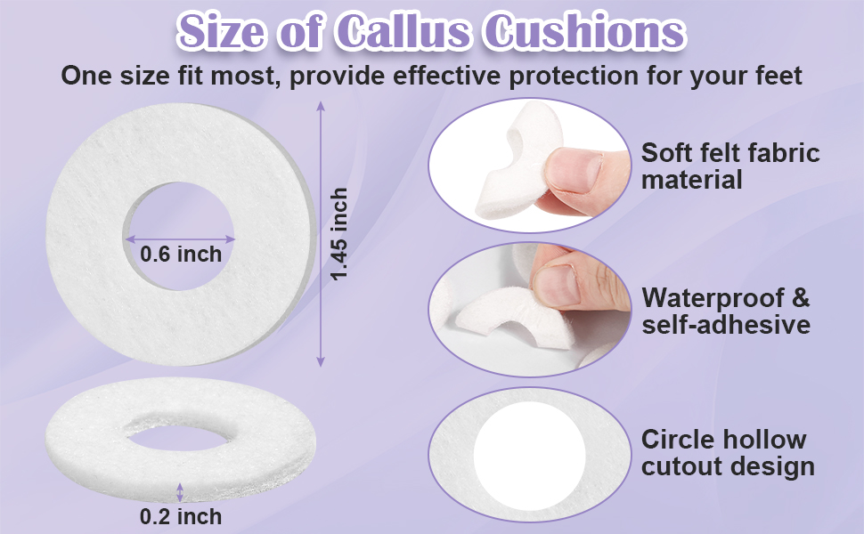 Size of Callus Cushions