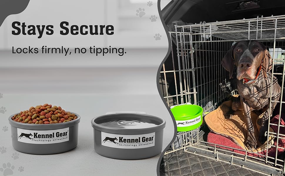 Hanging dog bowl for crate mountable food and water dish for medium or large dogs