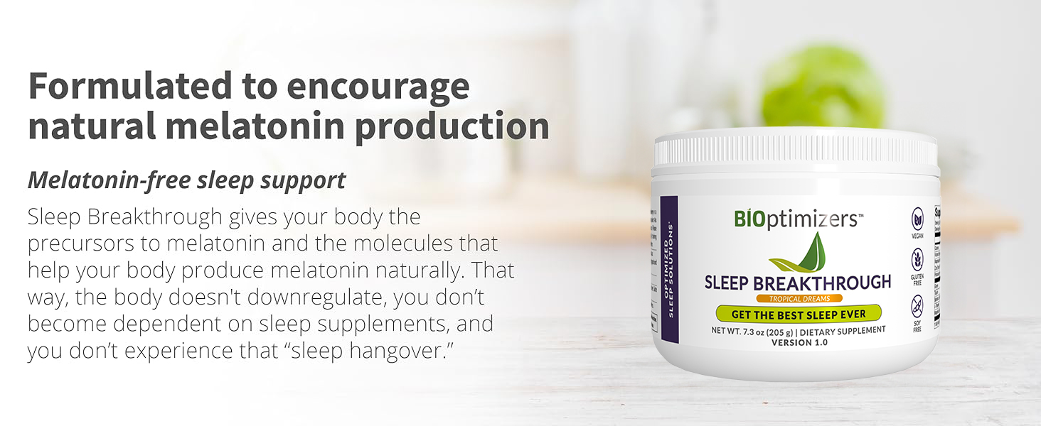 Formulated to encourage  natural melatonin production. Melatonin-free sleep support