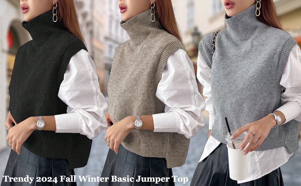 Amazon.com: Fuimsul Women High Neck Sleeveless Knit Crop
