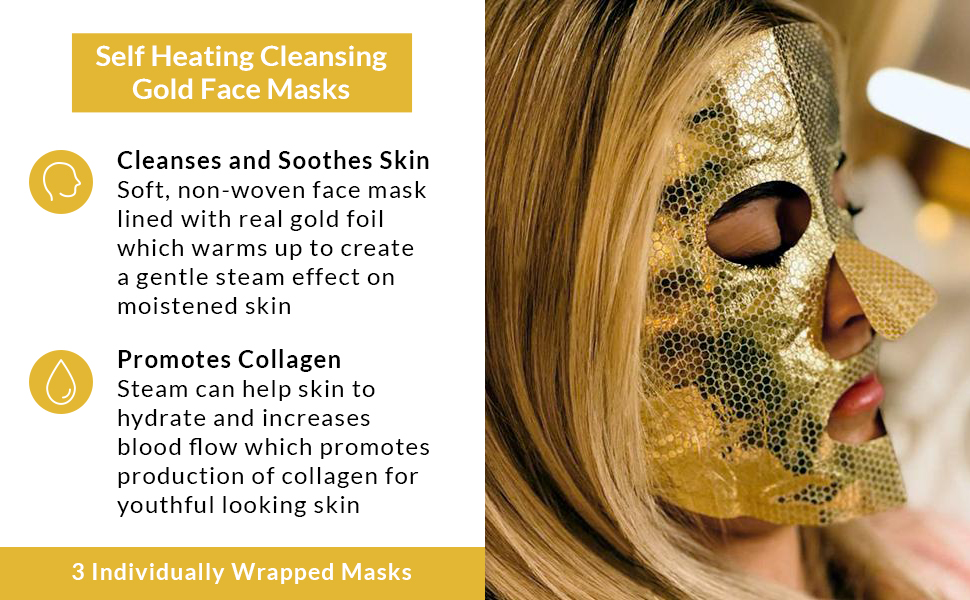 Popmask Glow Getter Self Heating Cleansing Gold Face Masks Warms In