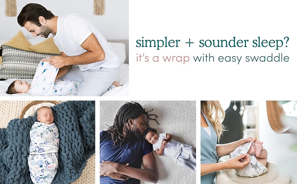aden + anais Essentials Easy Wrap Swaddle, Cotton Knit Baby