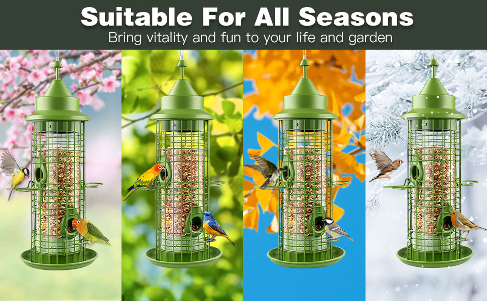 Decflow Bird Feeder, Wild Metal Bird Feeders for Outside