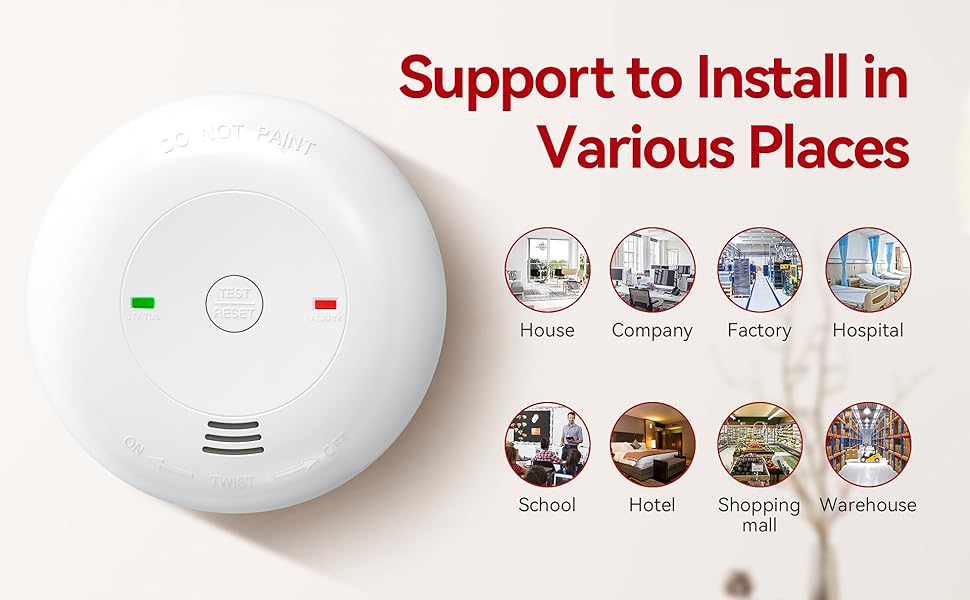 SITERLINK Carbon Monoxide Detectors Battery Operated, CO Detector with