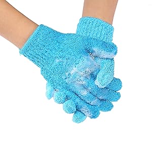 Exfoliating Gloves, 4 Pcs, Skin Exfoliator for Body, Shower Gloves, Scrub Gloves Exfoliating