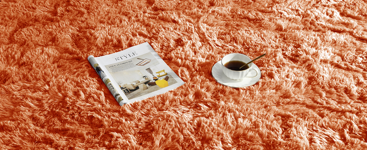 SHAGGY RUG RUST