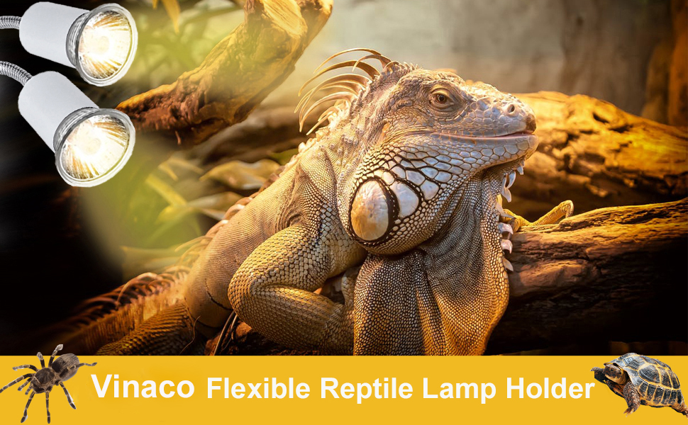 Vinaco UVA UVB Reptile Light 25W/50W，Full Spectrum 360