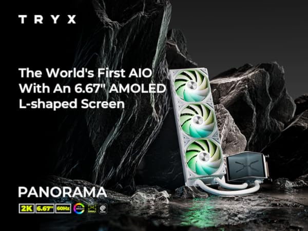 Amazon.com: TRYX Panorama 360 ARGB White Curved Screen 360mm