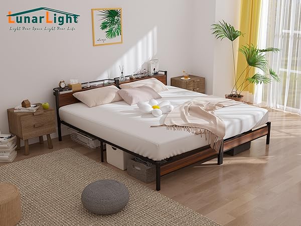 LunarLight ルーナライトスチールパイプベッド シングル ダークブラウン Amazon｜LunarLight スチールパイプベッド ベッドフレーム 幅